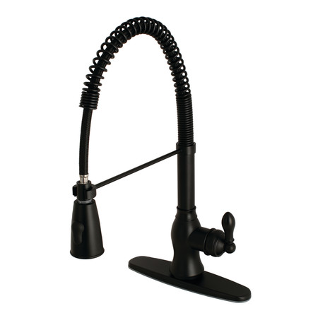 GOURMETIER Single-Handle Pre-Rinse Kitchen Faucet, Matte Black GSY8890ACL